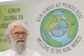 Frei  Leonardo Boff no Forum Global da Sociedade Civil. Foto: Julio Covello-SECS